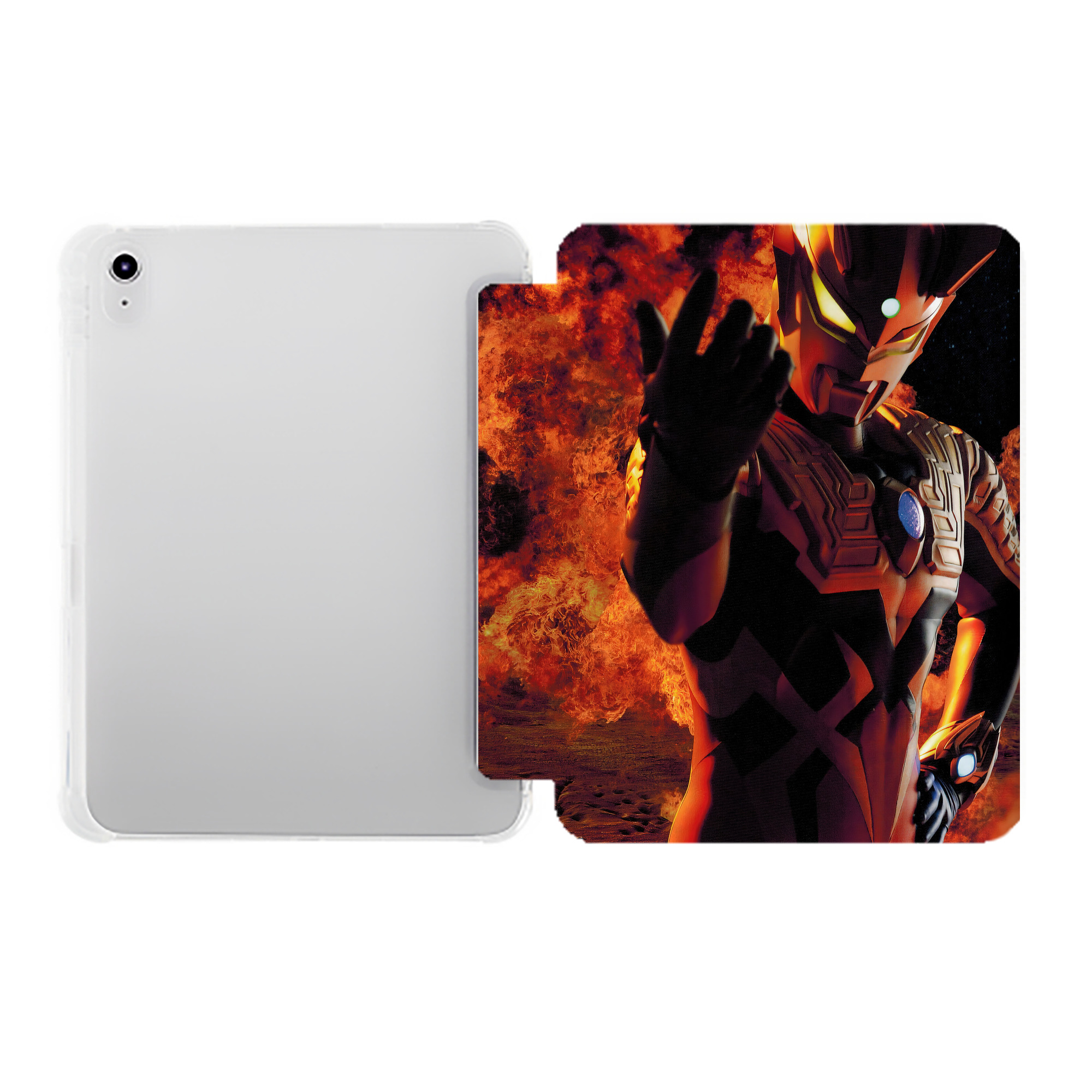 （画像用） ウルトラマン Ultraman IPad ケース ペン収納付き 三つ折りスタンド PUレザー×シリコン 対応機種9.5/10.5/10.9インチ